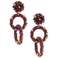 Beaded Hoop on Hoop Earrings - Ebove Clothing