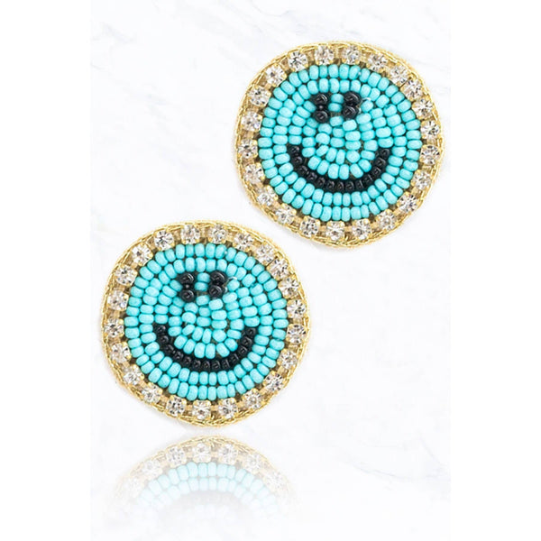 Beaded Smiley Post Earrings - Ebove Clothing