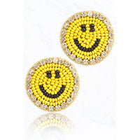 Beaded Smiley Post Earrings - Ebove Clothing