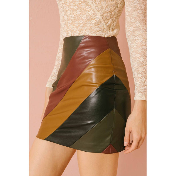 Faux Leather Mini Skirt - Ebove Clothing