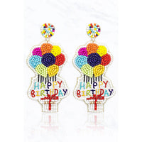 Happy Birthday Balloon Post Earrings - Ebove Clothing