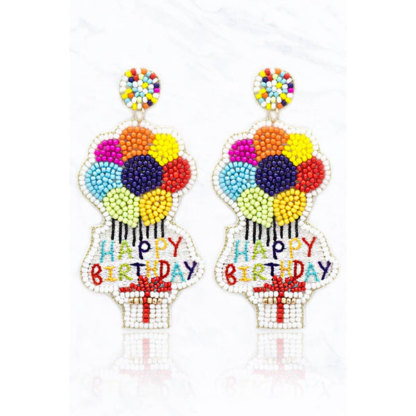 Happy Birthday Balloon Post Earrings - Ebove Clothing