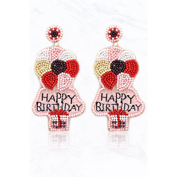 Happy Birthday Balloon Post Earrings - Ebove Clothing