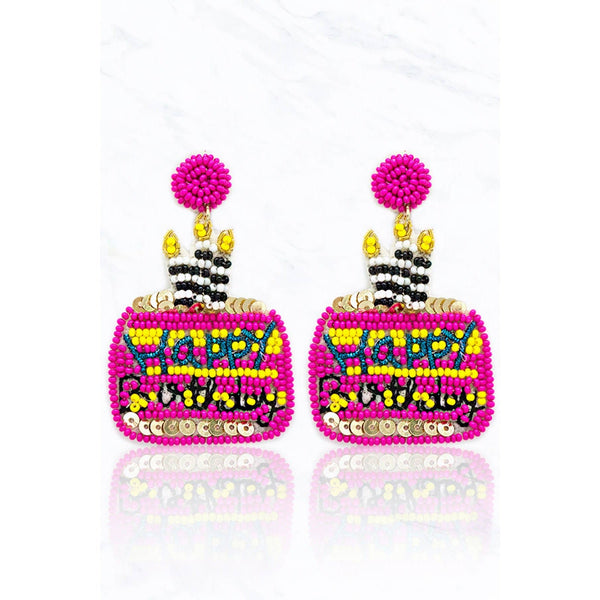 Happy Birthday Cake Post Earrings - Ebove Clothing