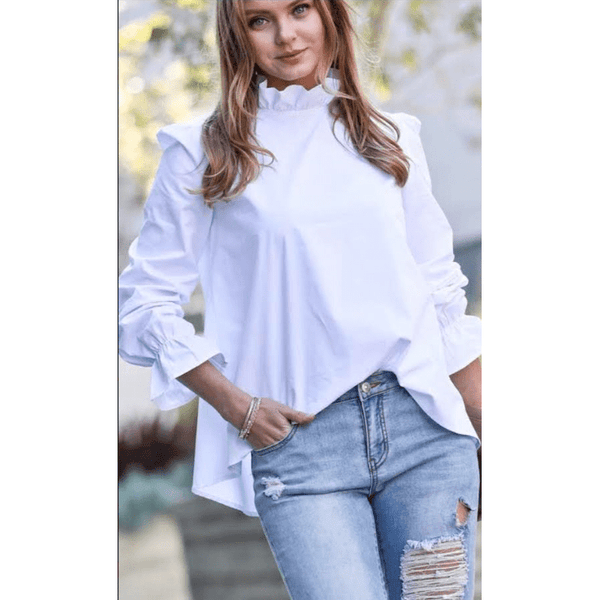 High Neck Blouse with Bow - Ebove Clothing