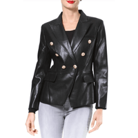 Leather Blazer - Ebove Clothing