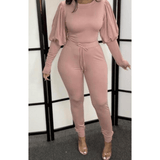 Play Suit with Puff Sleeves - Ebove Clothing