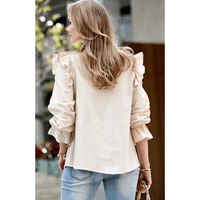 Ruffle Button Down Blouse - Ebove Clothing