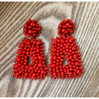 Squared Shape Beaded Earrings - Ebove Clothing