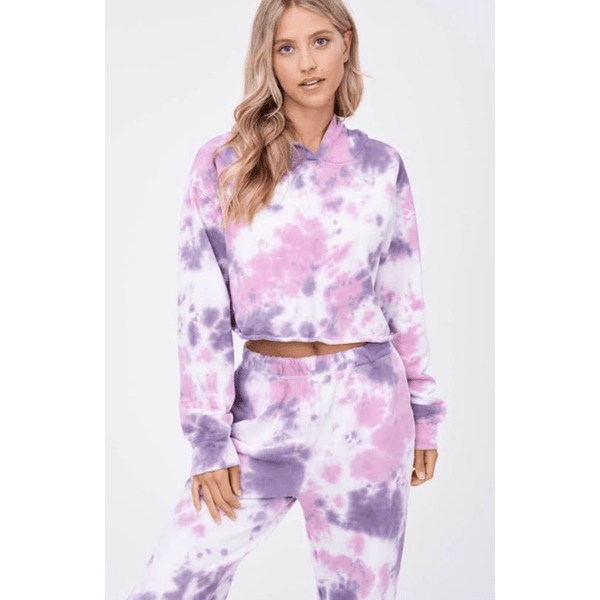 Tie Dye Cropped Hoodie - Ebove Clothing