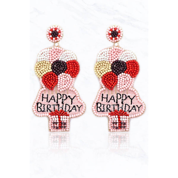 Happy Birthday Balloon Post Earrings