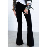 Cher Solid Raw Edge Flare Pant
