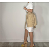 Knit Woven Knit Tee Dress with Skirt Overlay